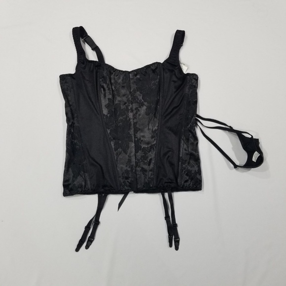 NWT Torrid Corset Thong Set Lingerie Lace Up Plus Size Black 42 - Picture 1 of 10